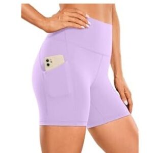 CRZ YOGA Womens Butterluxe Biker Shorts with Pockets 5 Inches